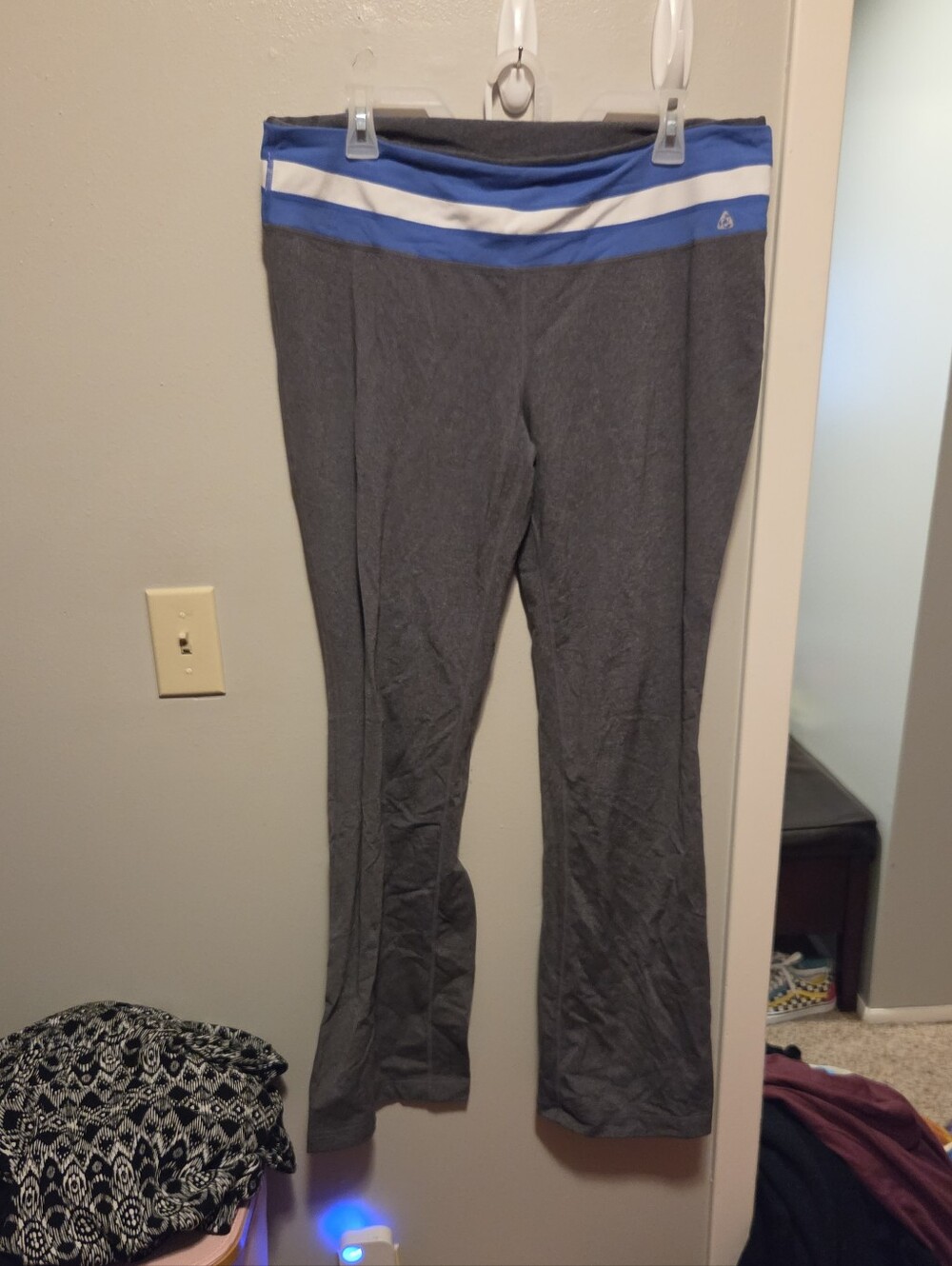 Jockey Gray Leggings with Blue and White Waistband